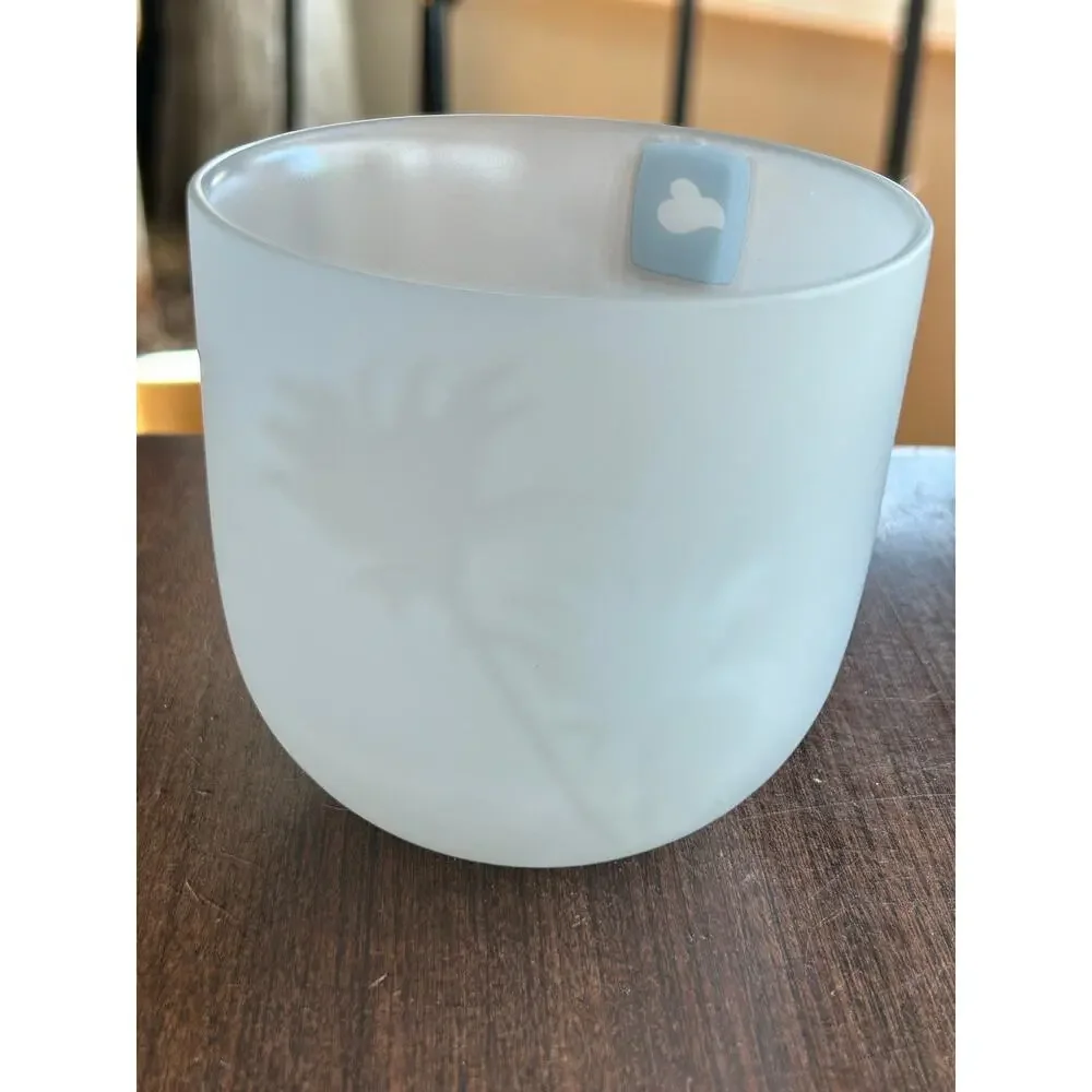 Leonardo frosted white glass votive holder small vase palm tree